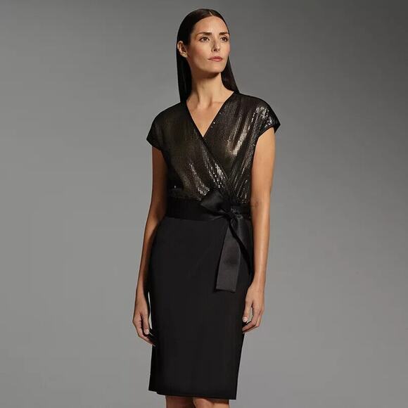Narciso Rodriguez for Design Nation Dress Womens Extra Large Black Sequin Career - Picture 1 of 14